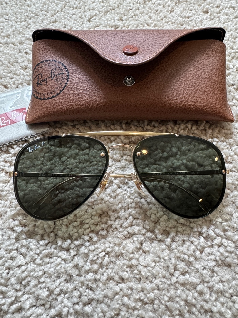 Ray-Ban Polarized Blazed Aviator with Dark Green Lenses Sunglasses - 3584N - Picture 5 of 6